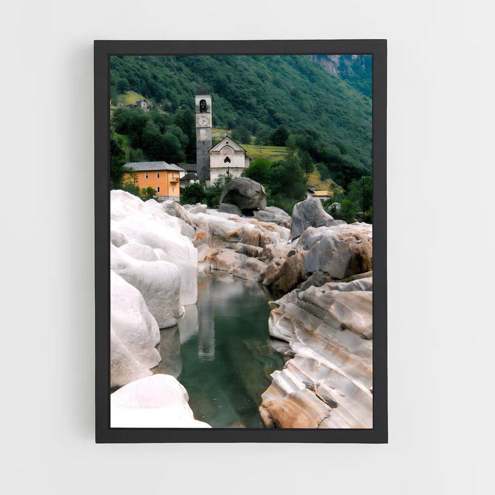 Poster Église Alpine – affiche Saut à l’élastique (vue 2)